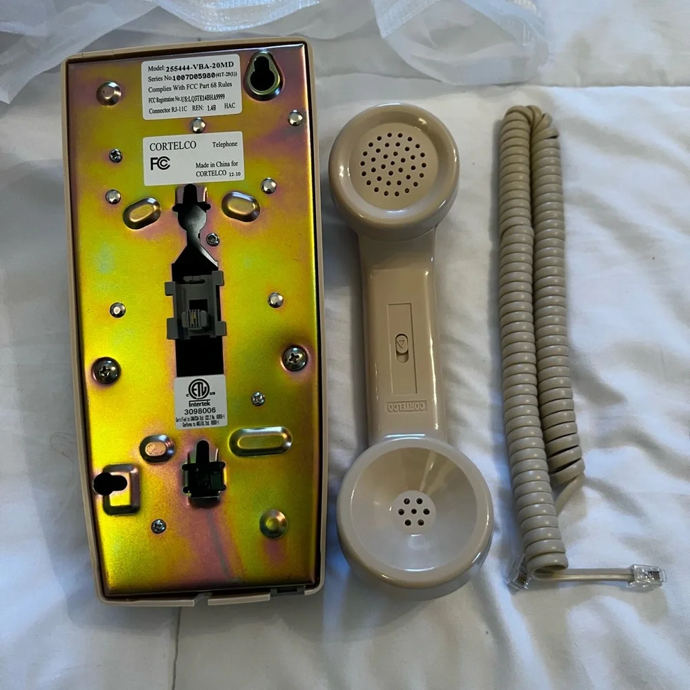 New Box Vintage Retro 1970’s Cortitelcoi push button wall mount telephone cream